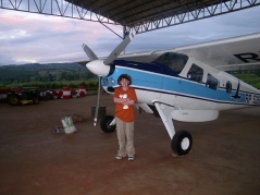 The airplane we flew into the tribe on